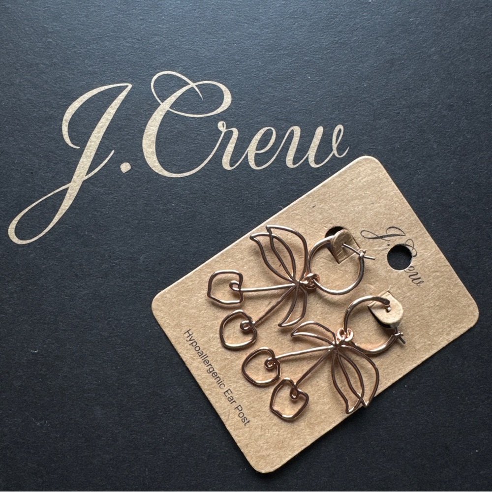 🌱 J. Crew Cherry hoop earrings